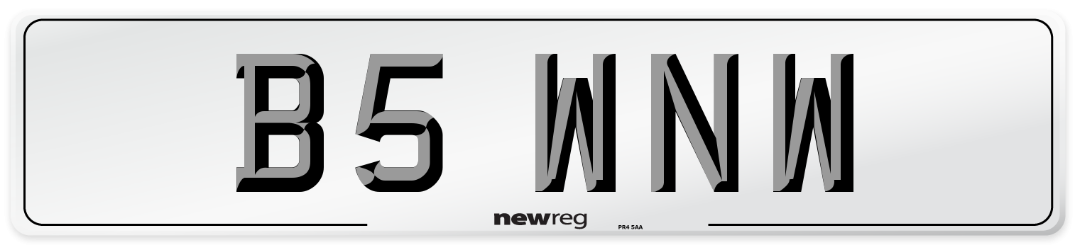 B5 WNW Number Plate from New Reg